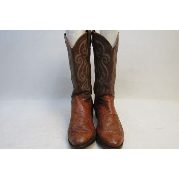TONY LAMA Mens Size 9 D Brown Leather Smooth Ostrich Cowboy Western Boots main image 7